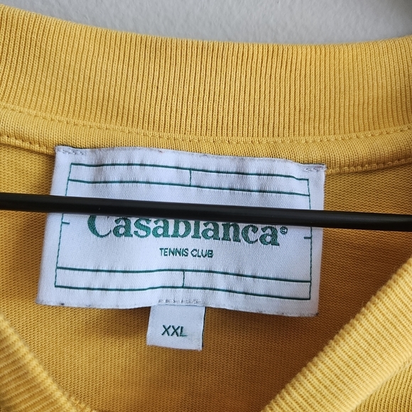 Casablanca Tennis Club L'Arche De Jour Short Sleeve T-Shirt in Citrus - Picture 7 of 9